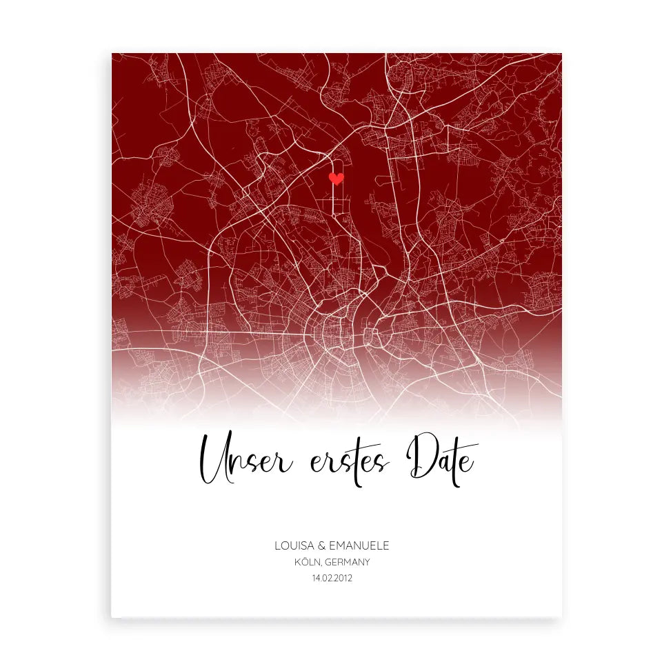 Unser erstes Date - Personalisierbares Poster