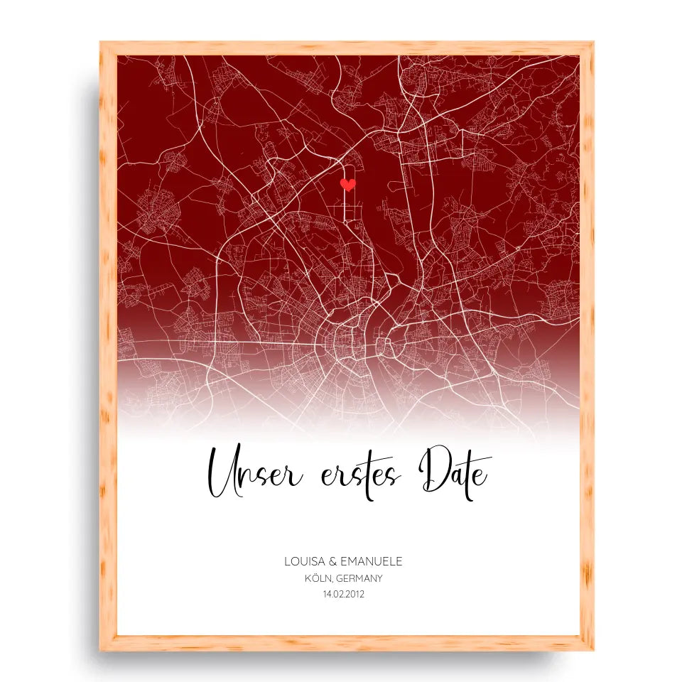 Unser erstes Date - Personalisierbares Poster