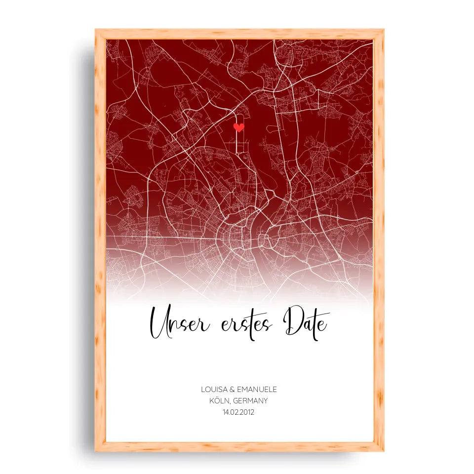 Unser erstes Date - Personalisierbares Poster