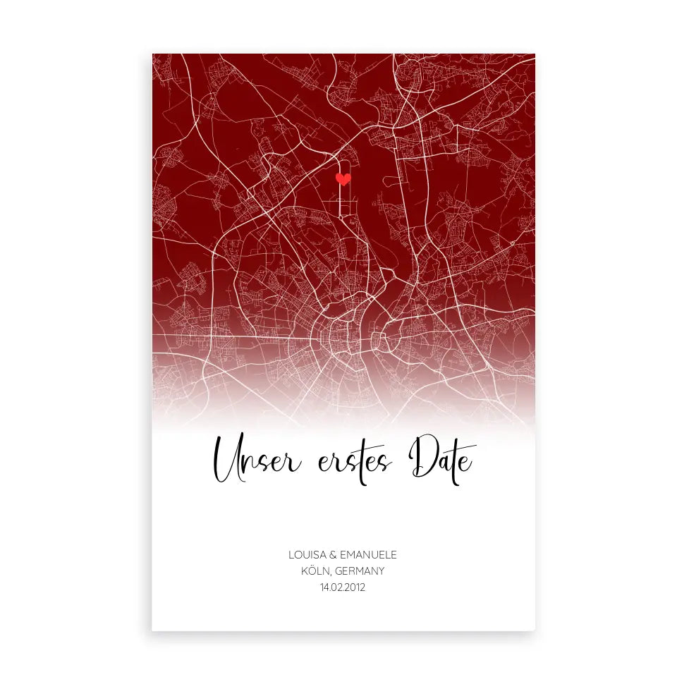 Unser erstes Date - Personalisierbares Poster