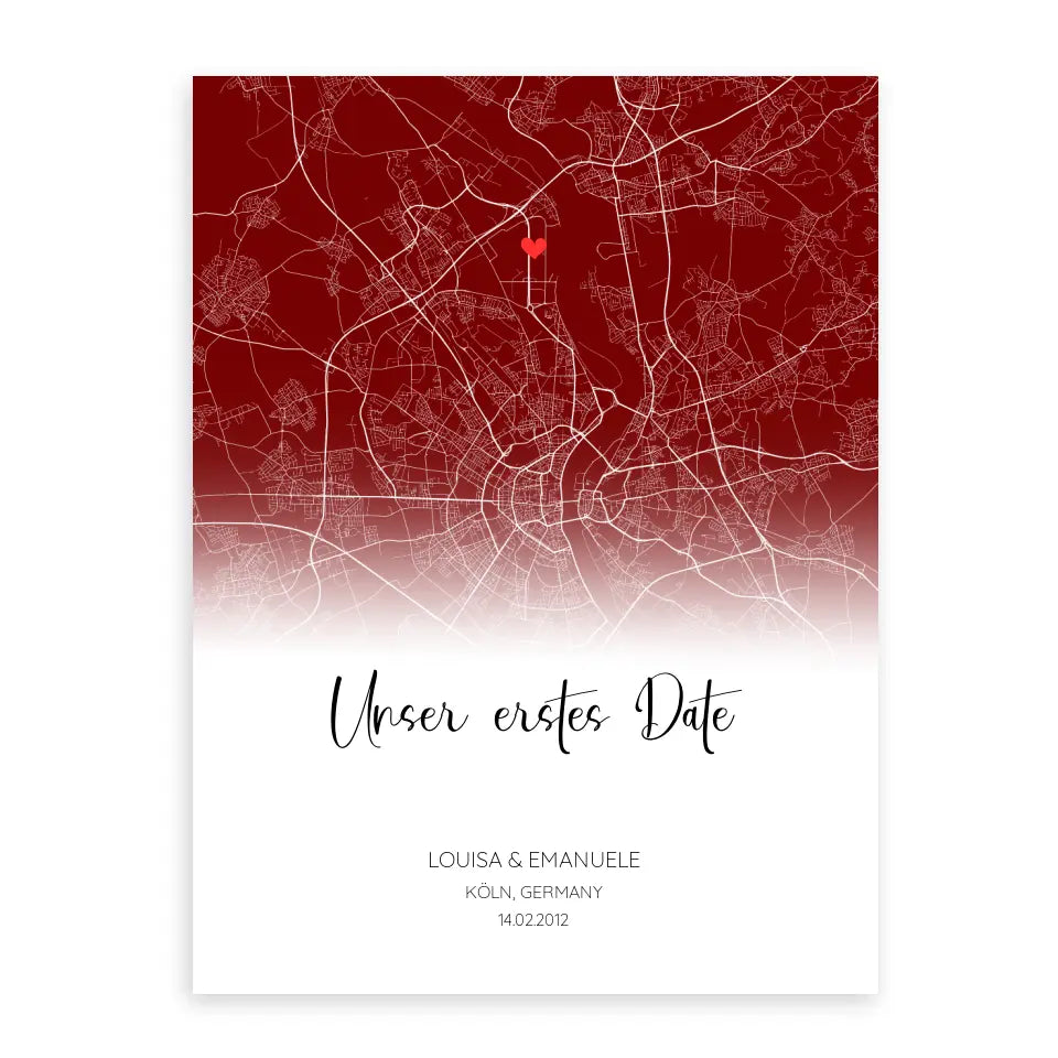 Unser erstes Date - Personalisierbares Poster