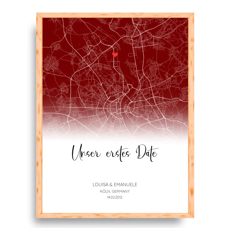 Unser erstes Date - Personalisierbares Poster
