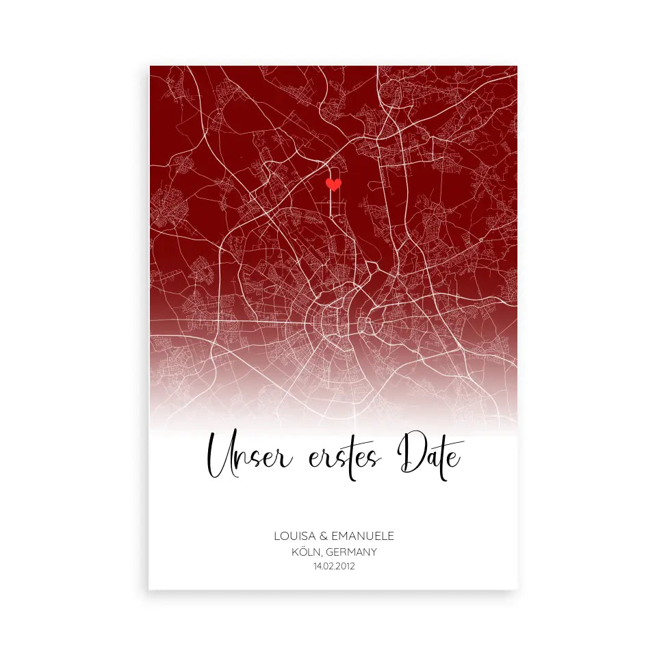 Unser erstes Date - Personalisierbares Poster