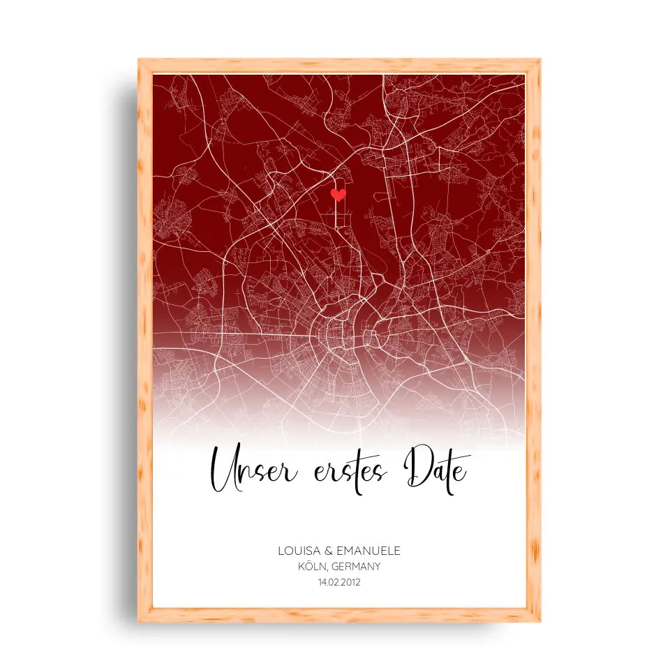 Unser erstes Date - Personalisierbares Poster