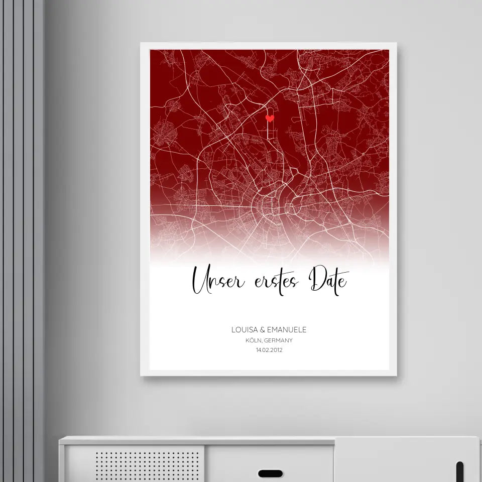 Unser erstes Date - Personalisierbares Poster