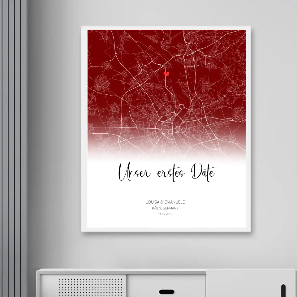 Unser erstes Date - Personalisierbares Poster