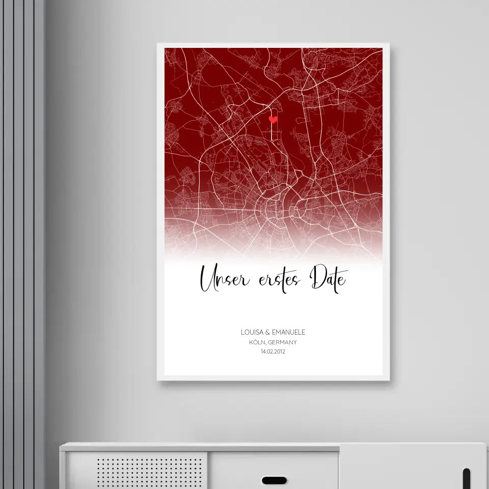 Unser erstes Date - Personalisierbares Poster