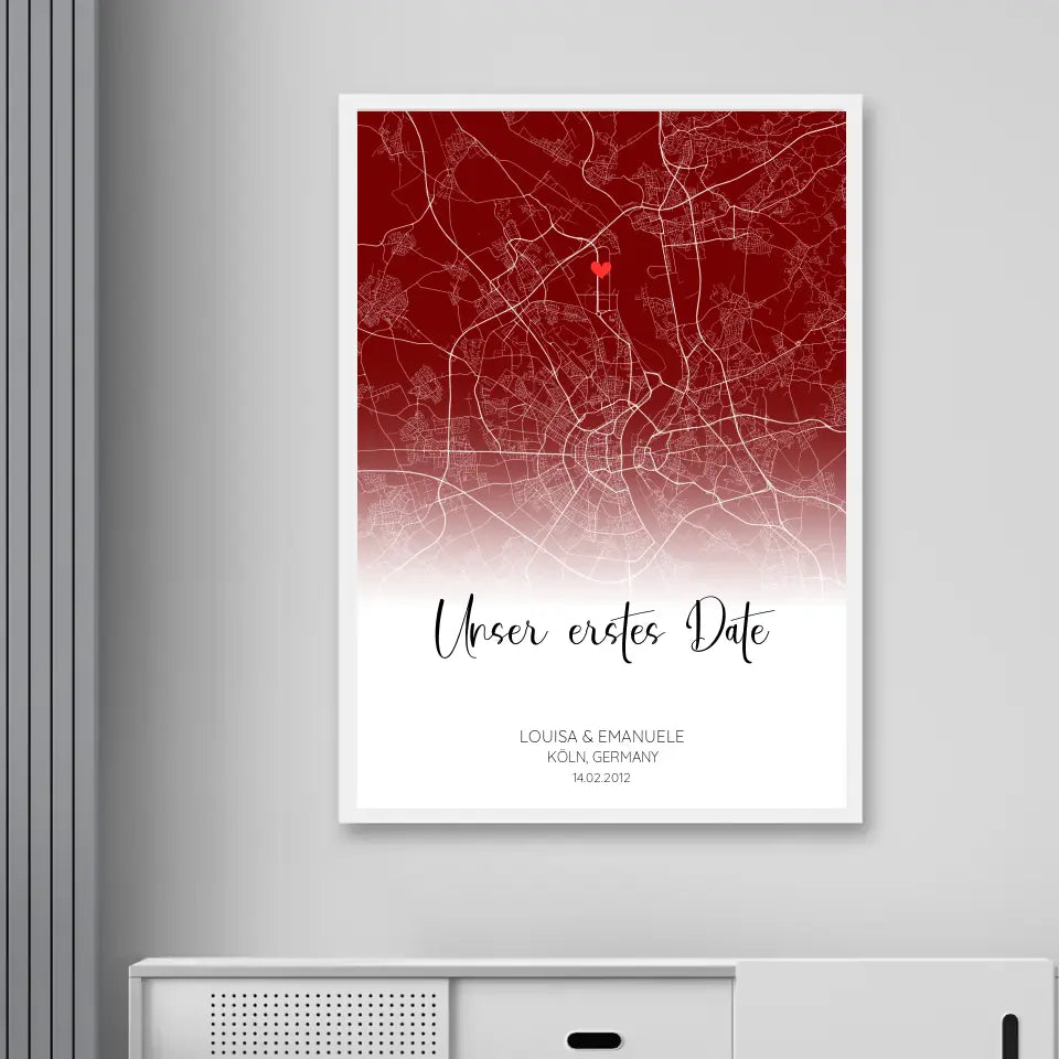 Unser erstes Date - Personalisierbares Poster