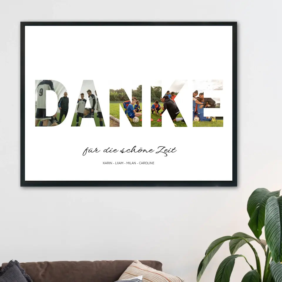 Danke Wort Poster - Personalisiert mit Foto