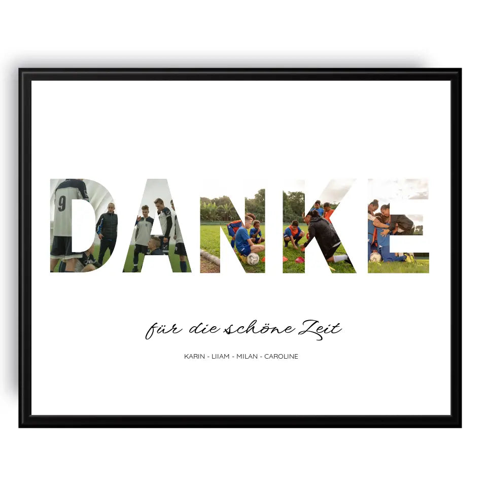 Danke Wort Poster - Personalisiert mit Foto