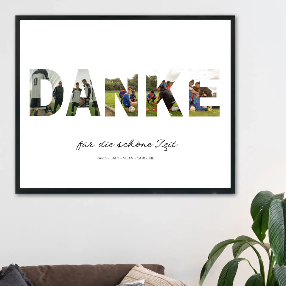 Danke Wort Poster - Personalisiert mit Foto