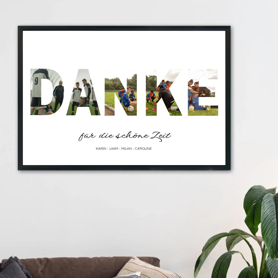 Danke Wort Poster - Personalisiert mit Foto