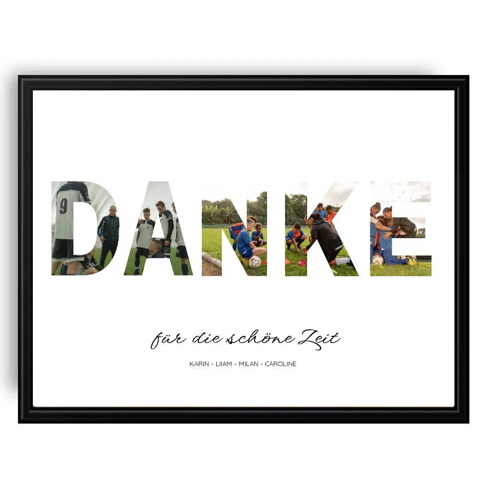 Danke Wort Poster - Personalisiert mit Foto