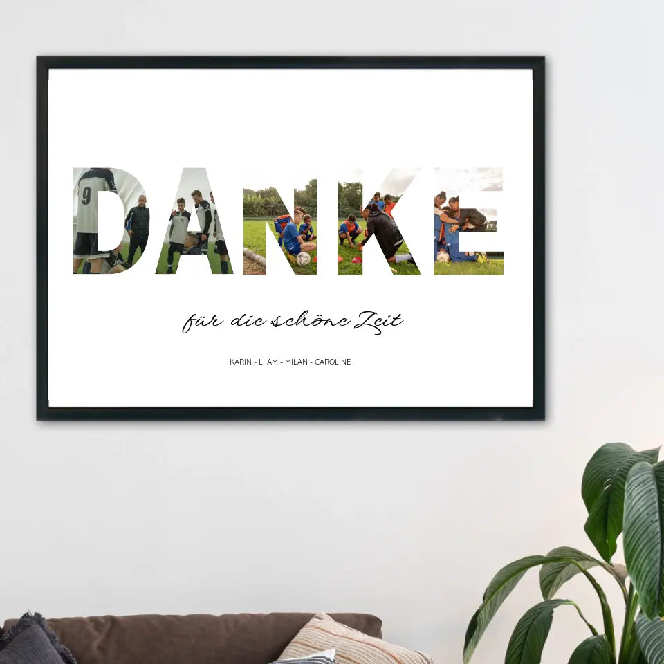 Danke Wort Poster - Personalisiert mit Foto