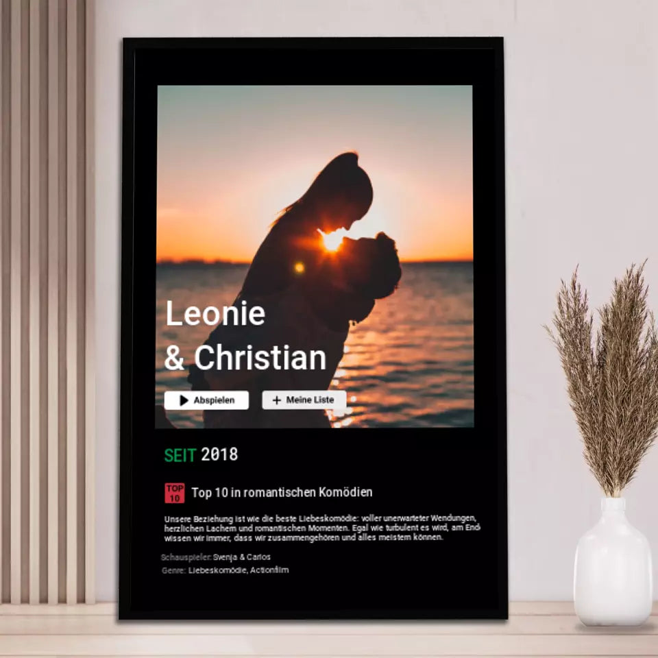 Liebesfilm - Personalisiertes Poster mit Foto