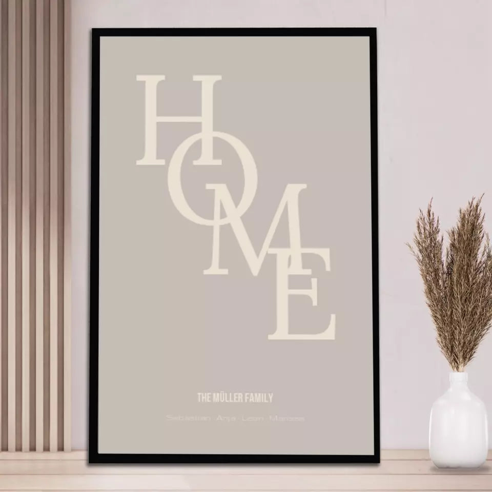 Home Poster - Personalisiert mit Namen der Familie