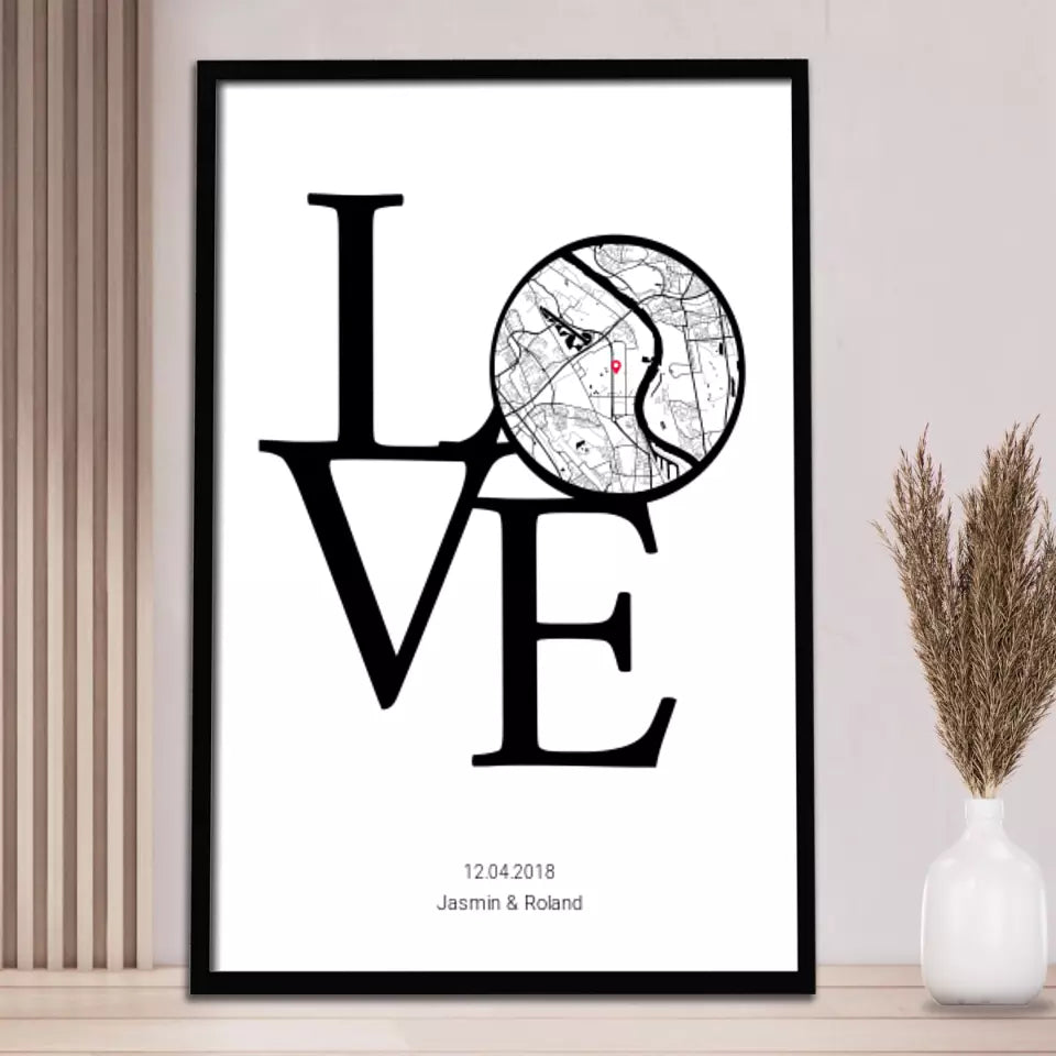 LOVE Poster Karte - Personalisiert mit Namen copy