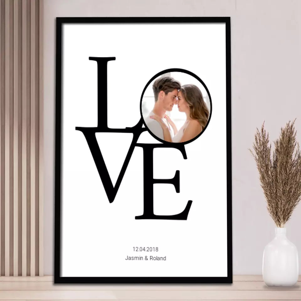 LOVE Foto Poster - Personalisiert mit Namen