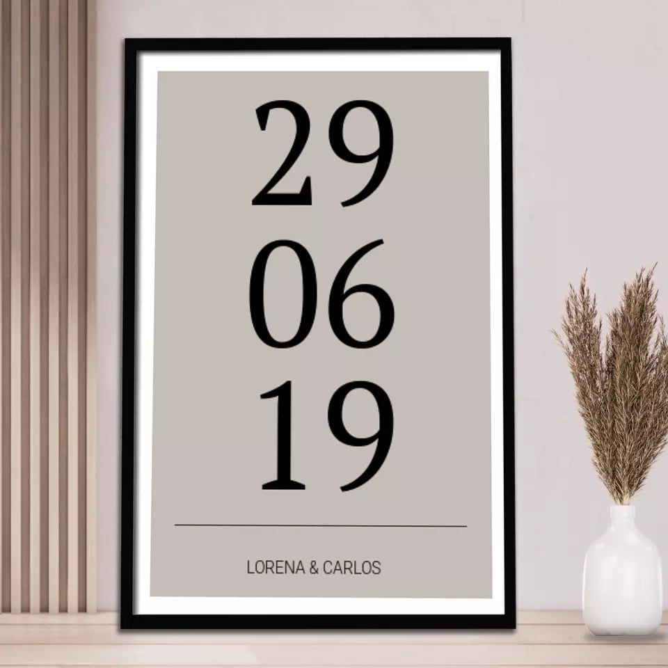 Horizontal Datum Poster - Personalisiert mit Namen