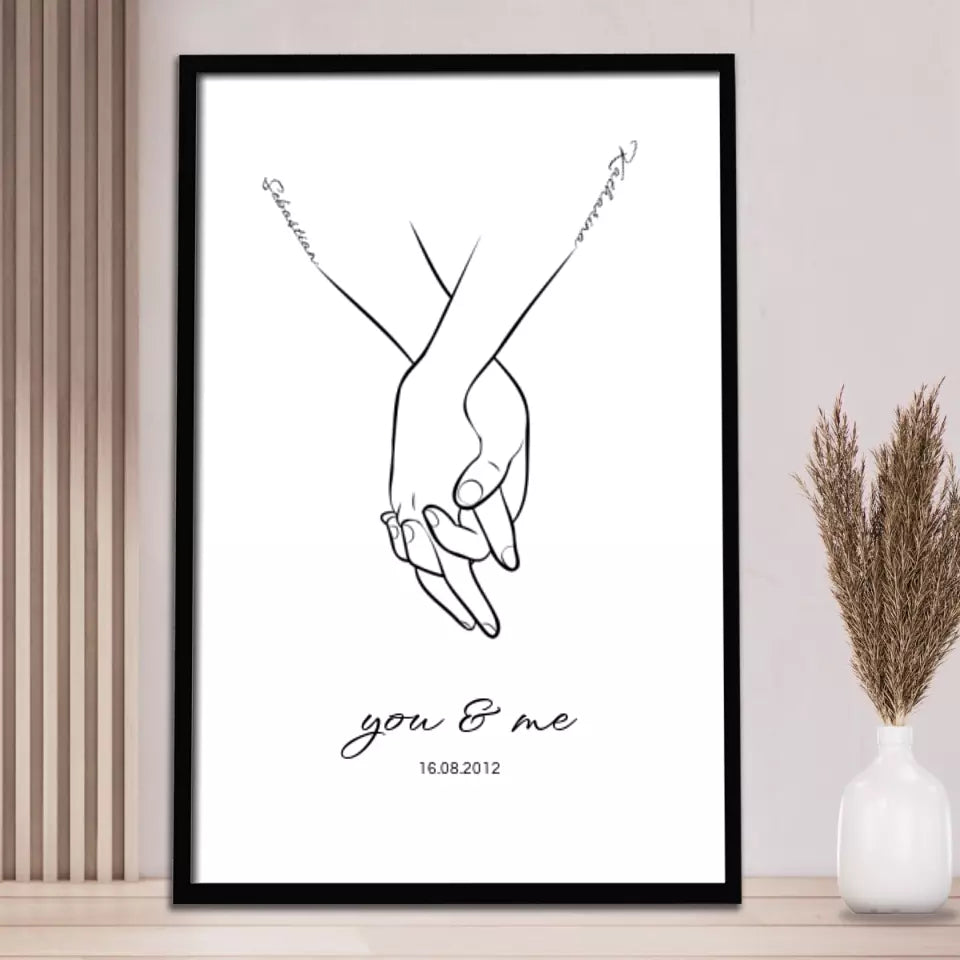 Hand in Hand Namen - Personalisiertes Poster