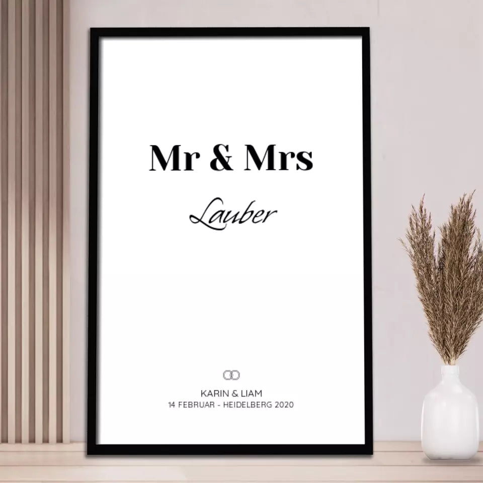 Mr & Mrs - Personalisiertes Poster