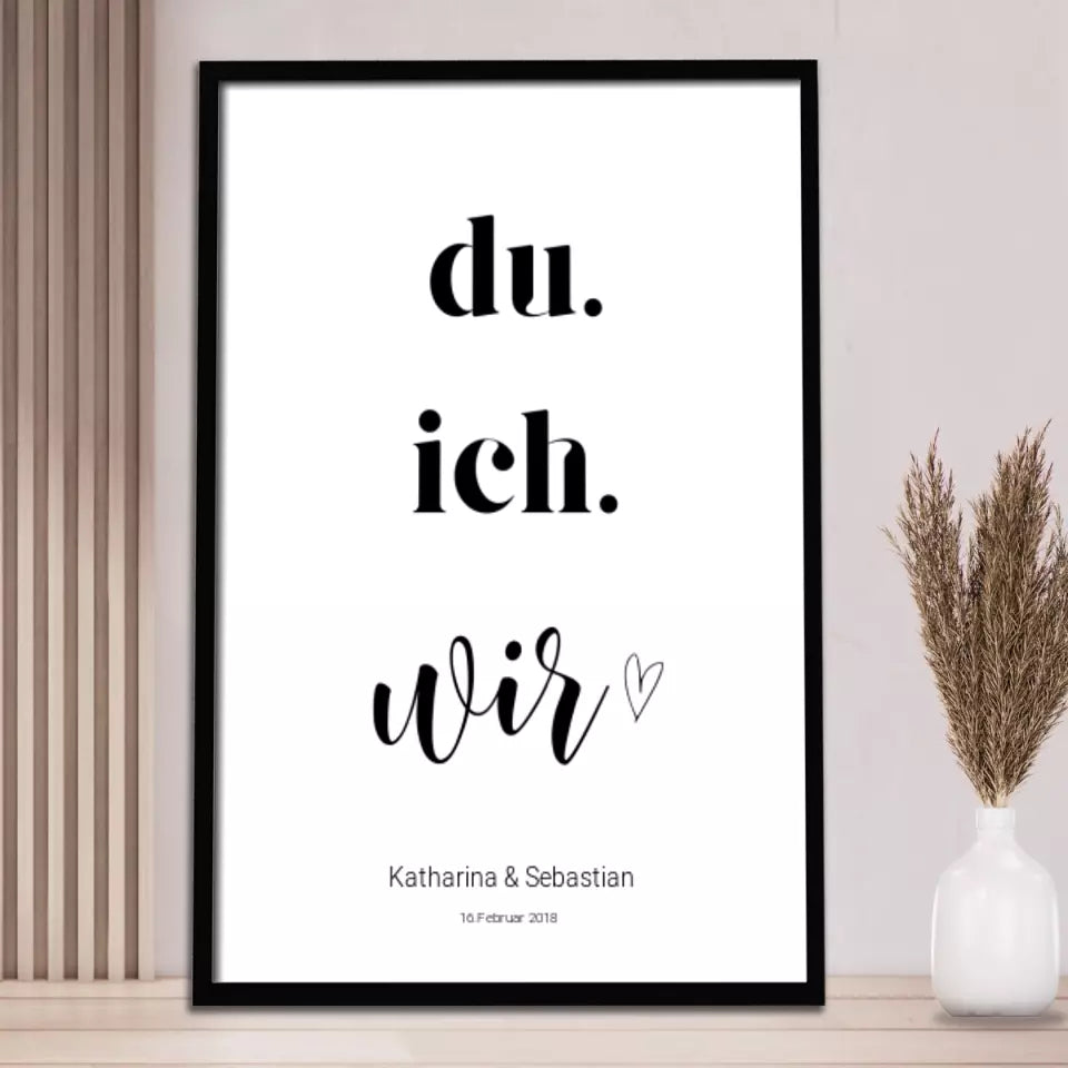 Du, ich, wir - Personalisierte Poster
