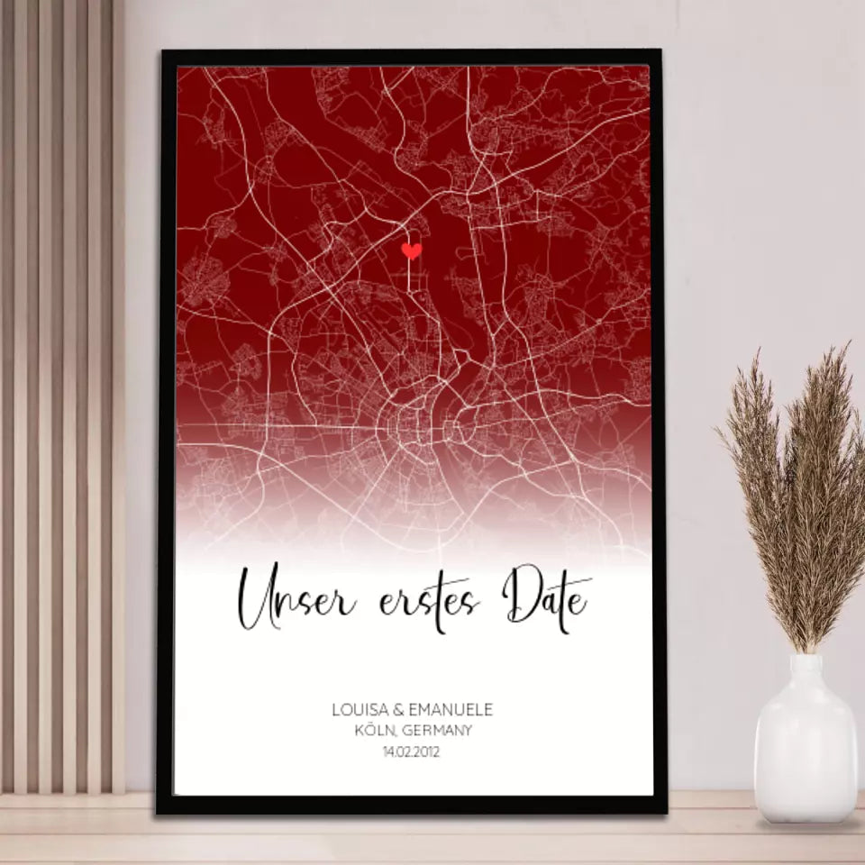Unser erstes Date - Personalisierbares Poster