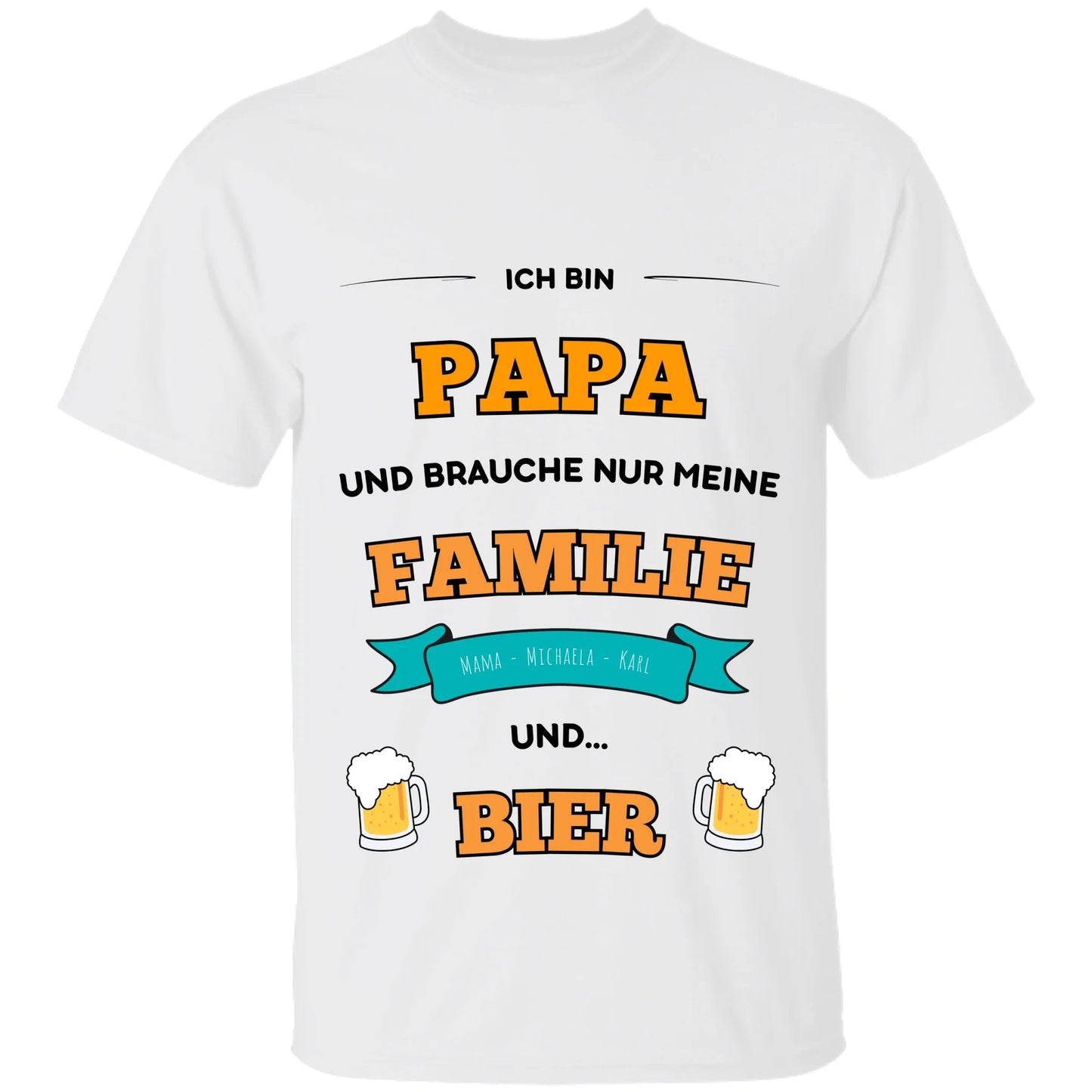 Papa T-Shirt Bier - Personalisiert mit Namen
