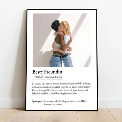 Freundin Poster - Personalisierbar mit Foto