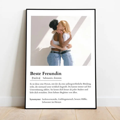 Freundin Poster - Personalisierbar mit Foto