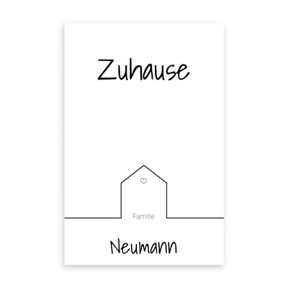 Zuhause Familie - Personalisierbares Poster