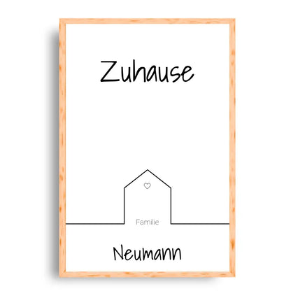 Zuhause Familie - Personalisierbares Poster