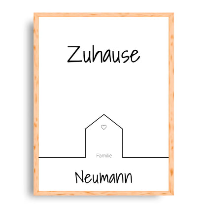 Zuhause Familie - Personalisierbares Poster