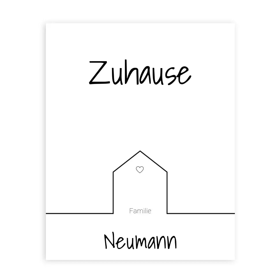 Zuhause Familie - Personalisierbares Poster