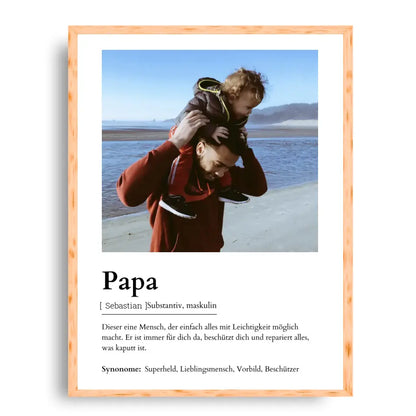 Papa Definitionsposter - Personalisierbar mit Foto