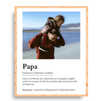 Papa Definitionsposter - Personalisierbar mit Foto
