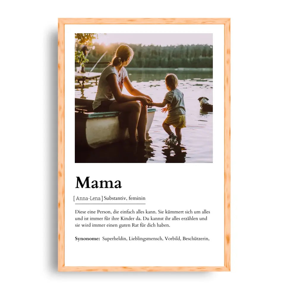 Mama Definitionsposter - Personalisierbar mit Foto