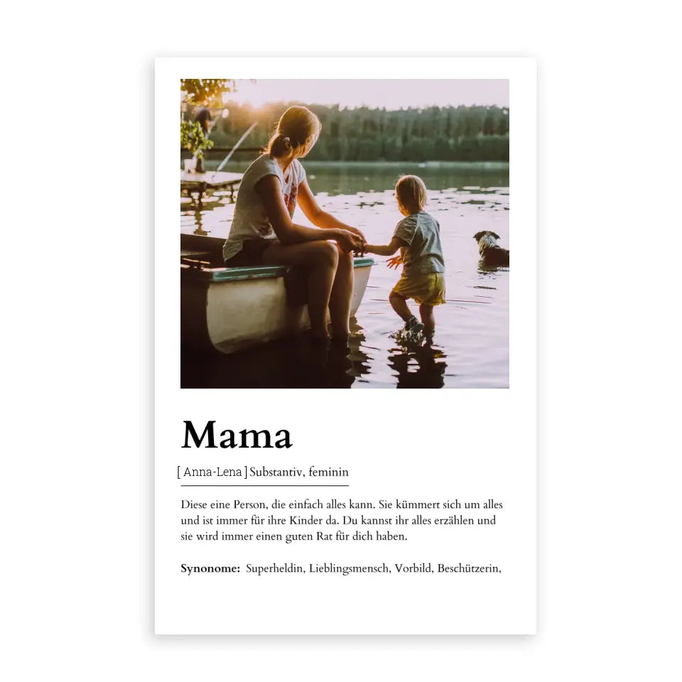 Mama Definitionsposter - Personalisierbar mit Foto