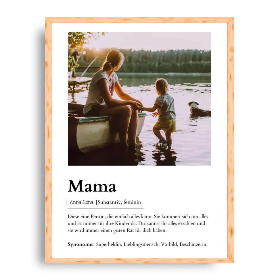 Mama Definitionsposter - Personalisierbar mit Foto
