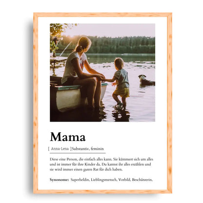 Mama Definitionsposter - Personalisierbar mit Foto