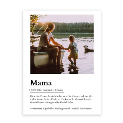 Mama Definitionsposter - Personalisierbar mit Foto