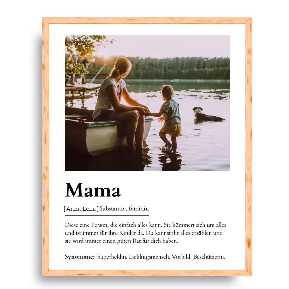 Mama Definitionsposter - Personalisierbar mit Foto