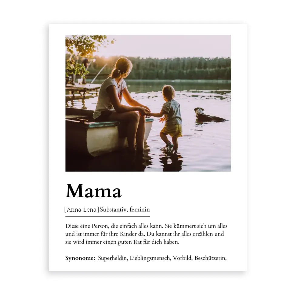 Mama Definitionsposter - Personalisierbar mit Foto