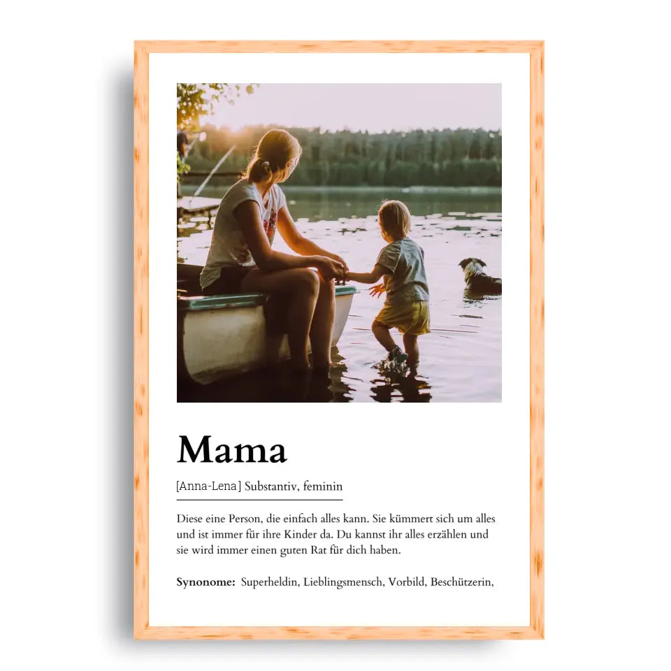 Mama Definitionsposter - Personalisierbar mit Foto
