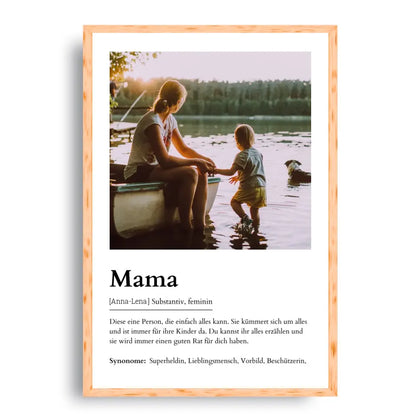 Mama Definitionsposter - Personalisierbar mit Foto