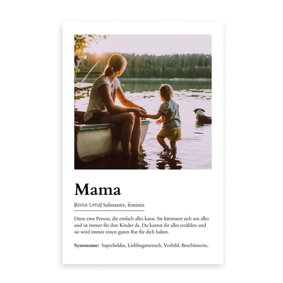 Mama Definitionsposter - Personalisierbar mit Foto