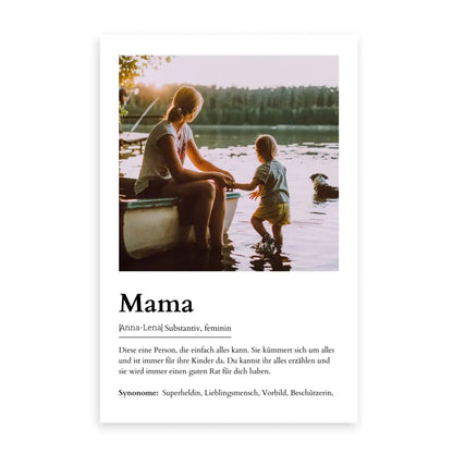Mama Definitionsposter - Personalisierbar mit Foto