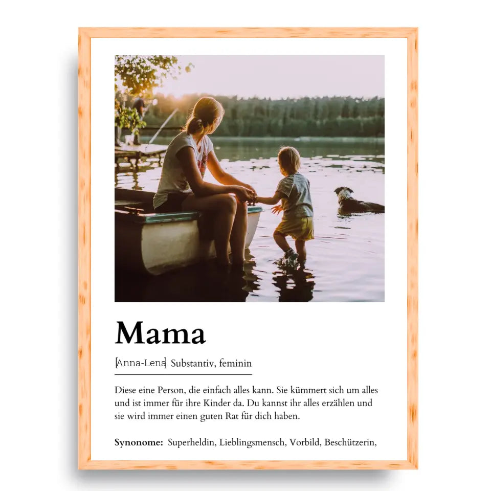 Mama Definitionsposter - Personalisierbar mit Foto
