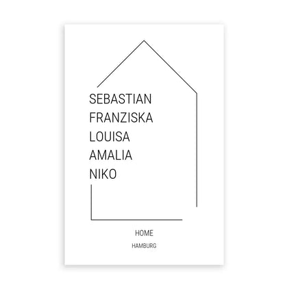 Namen im Haus - Personalisierbares Poster