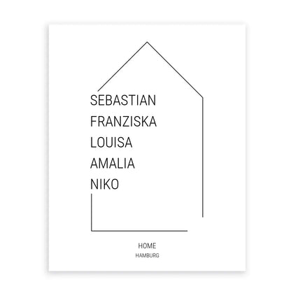 Namen im Haus - Personalisierbares Poster
